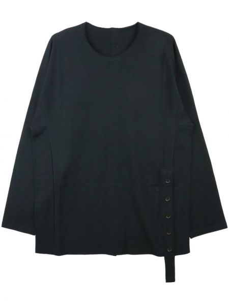 T-shirt manches longues en coton avec manches longues Yohji Yamamoto noir