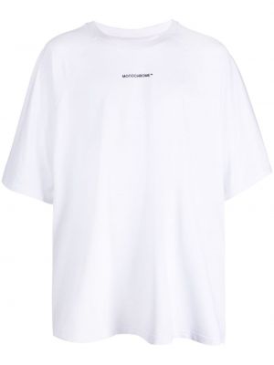 Vienkrāsains t-krekls ar apdruku Monochrome balts