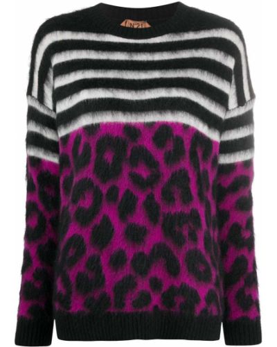 Jersey a rayas leopardo de tela jersey Nº21 negro