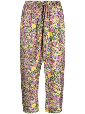 Pantaloni dritti a fiori La Doublej viola