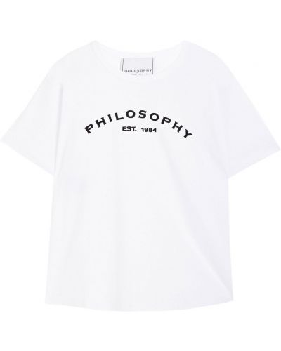 T-shirt z haftem bawełniana Philosophy Di Lorenzo Serafini