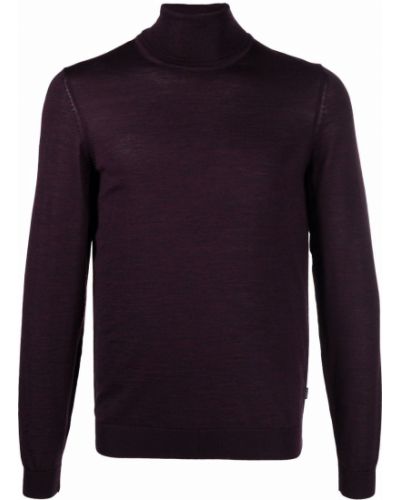 Jersey de cuello vuelto de tela jersey Boss violeta