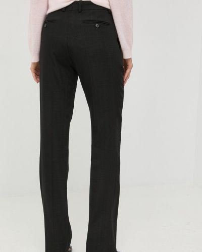 Černé jednobarevné kalhoty s vysokým pasem Victoria Beckham