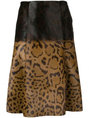 Midi sukně s potiskem se zvířecím vzorem Salvatore Ferragamo