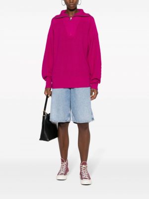 Merinowolle pullover mit reißverschluss Marant Etoile pink