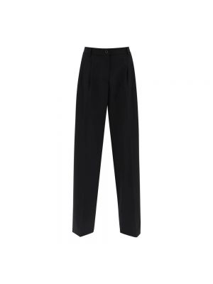 Pantaloni di lana baggy plissettati Dolce & Gabbana nero