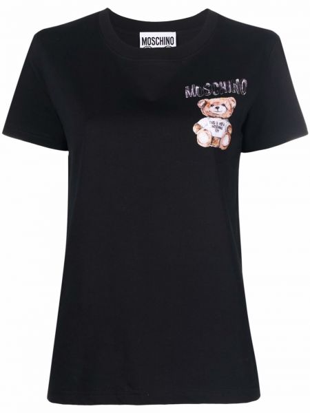 Camiseta con estampado Moschino negro