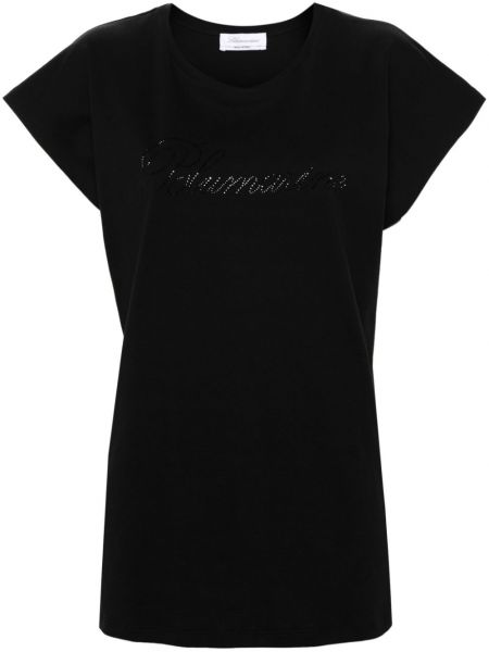 Koszulka bawełniana Blumarine czarna