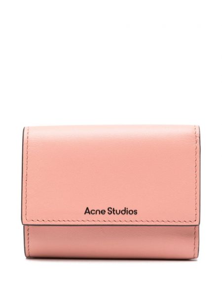 Kožená peněženka Acne Studios růžová