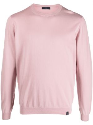 Pull en tricot col rond Fay rose