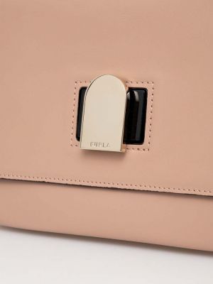 Bőr táska Furla rózsaszín