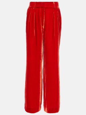 Βελούδινο παντελόνι σε φαρδιά γραμμή Ulla Johnson κόκκινο
