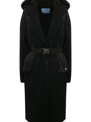 Кашемировое пальто Prada черное