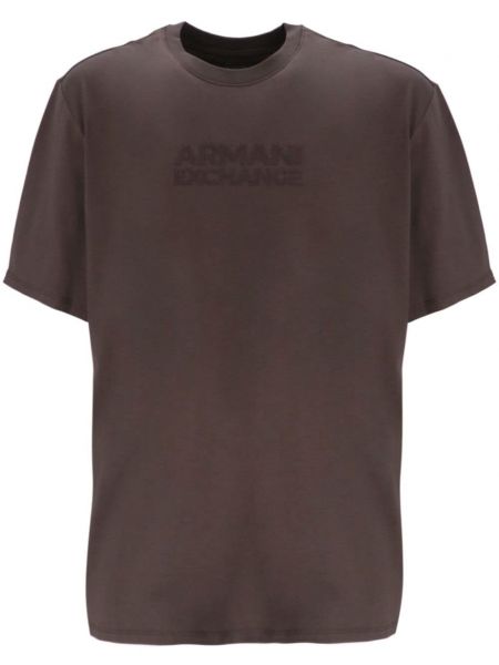 T-shirt med broderier Armani Exchange brun