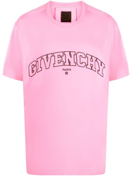 Raštuotas medvilninis marškinėliai Givenchy rožinė