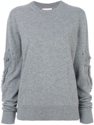 Kašmírový pulovr s kulatým výstřihem Barrie šedý