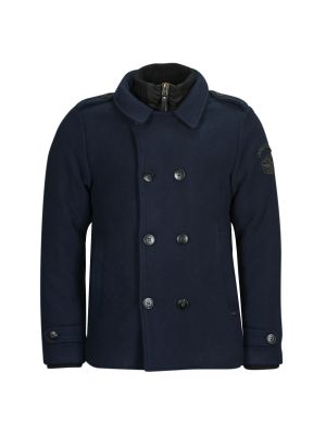 Vlněný kabát Petrol Industries modrý