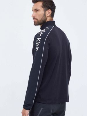 Tričko s dlouhým rukávem s potiskem s dlouhými rukávy Calvin Klein Performance černé
