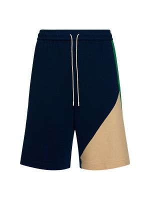 Pantalones cortos deportivos de lana de algodón Gucci azul
