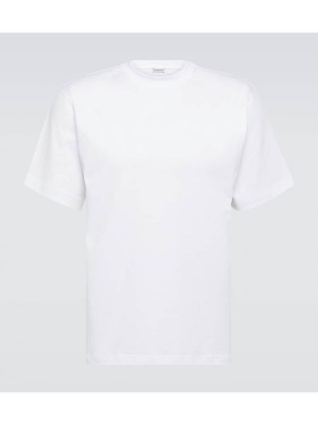 T-shirt di cotone con stampa in jersey Burberry bianco
