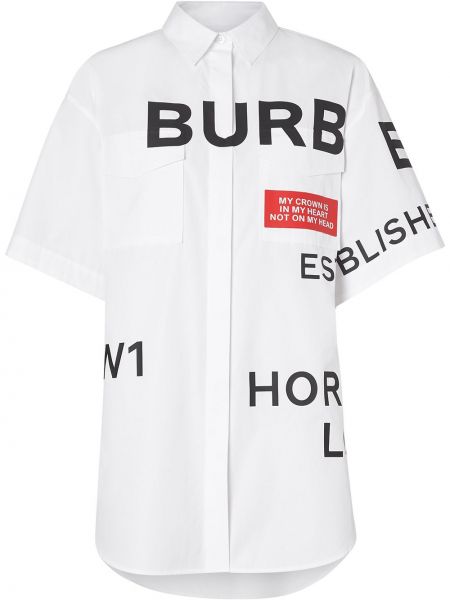 Camisa con estampado oversized Burberry blanco