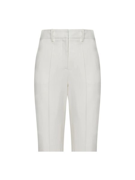 Pantalones plisados de crepé Balmain blanco