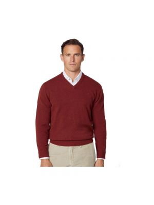 Sweter wełniany Hackett czerwony