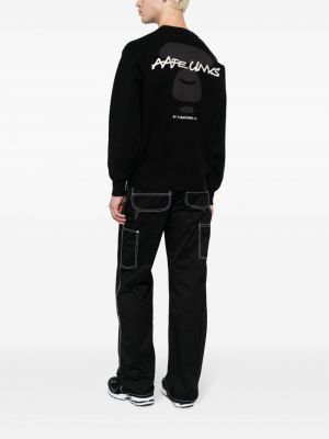 Sweatshirt mit stickerei mit rundem ausschnitt Aape By *a Bathing Ape® schwarz