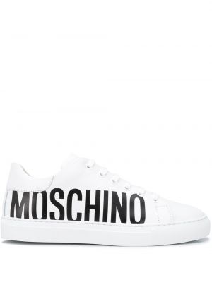 Sneakers con stampa Moschino bianco