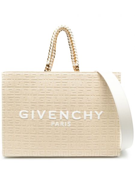 Nákupná taška s potlačou Givenchy béžová