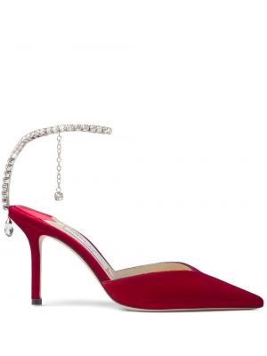 Sametist velvetist kontsakingad Jimmy Choo punane