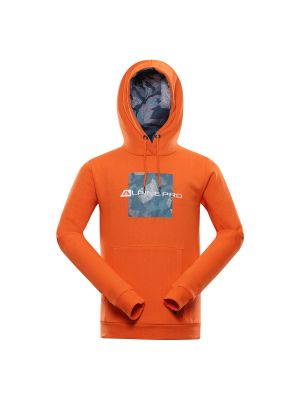 Medvilninis džemperis su gobtuvu Alpine Pro oranžinė