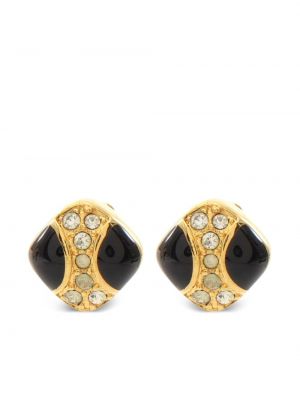 Boucles d'oreilles à boucle Christian Dior noir