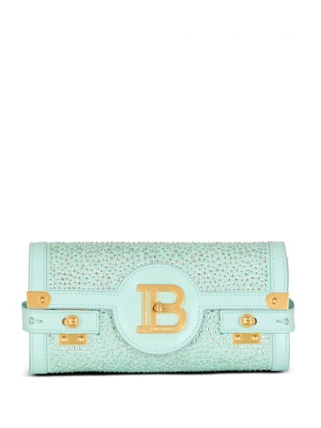 Wildleder clutch mit kristallen Balmain