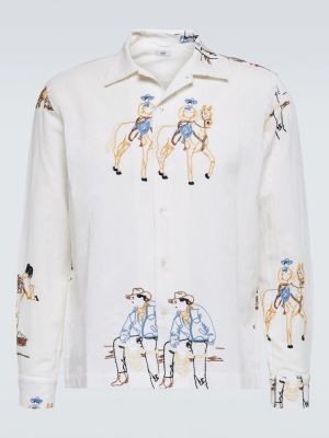 Camisa de lino de algodón Bode blanco