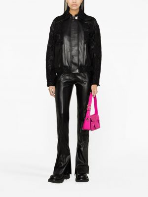 Dabīgās ādas bomber jaka Versace melns