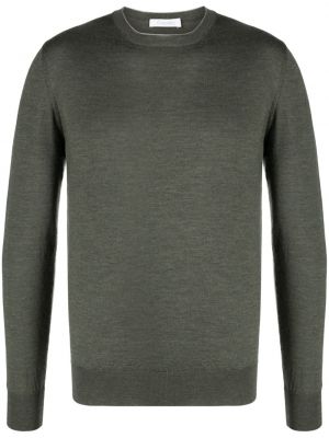Vilnas džemperis ar apaļu kakla izgriezumu Cruciani zaļš