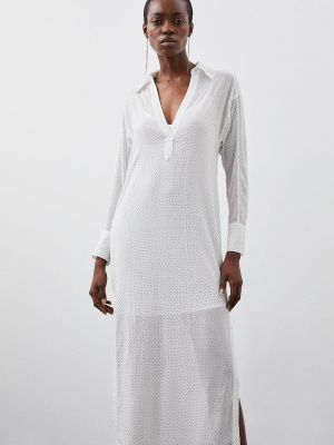 Платье с разрезом с глубоким декольте Karen Millen белое