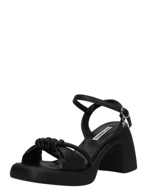 Sandale din piele cu toc cu platformă Karl Lagerfeld - negru