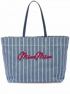 Brodert shoppingbag Miu Miu blå