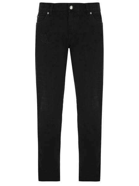 Хлопковые джинсы скинни слим Dolce & Gabbana черные