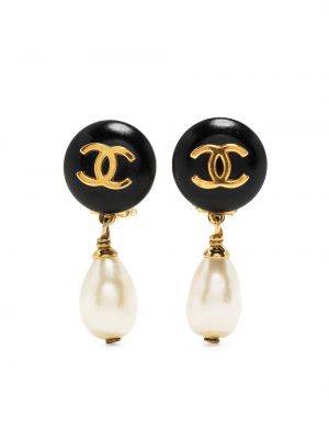 Cercei cu nasturi cu perle Chanel Pre-owned