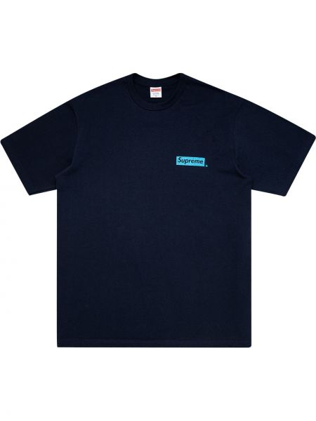 Majica s potiskom Supreme modra