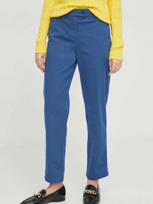 Proste spodnie z wysoką talią United Colors Of Benetton niebieskie