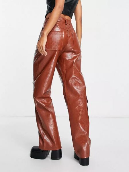 Кожаные прямые брюки из искусственной кожи Collusion