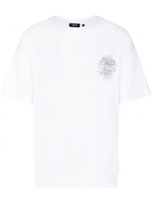 Raštuotas medvilninis marškinėliai Five Cm balta