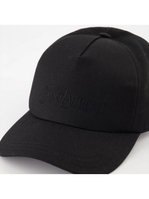 Gorra de algodón Saint Laurent negro