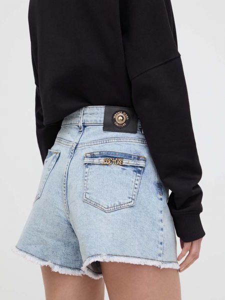 Однотонні джинсові шорти Versace Jeans Couture