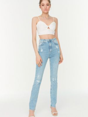 Slim fit skinny džíny s vysokým pasem Trendyol