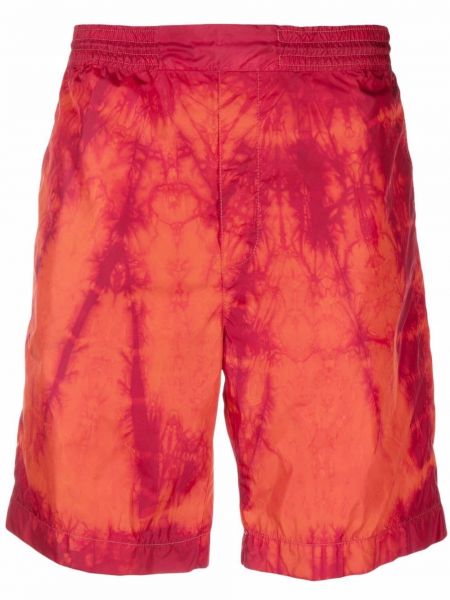 Pantalones cortos deportivos con estampado tie dye Acne Studios rojo
